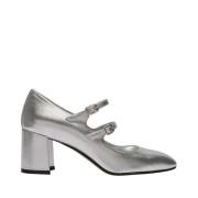 Carel Silver Läder Mary Janes Pumps Gray, Dam