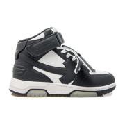 Off White Svarta Mid Top Sneakers Stilfullt Perforerat Black, Herr