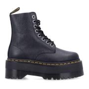 Dr. Martens Svarta Stängda Plattformsstövlar Aw24 Black, Dam