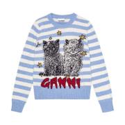 Ganni Stiliga Sweaters Kollektion Blue, Dam