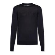 Dolce & Gabbana Sidensweater med broderat logotyp Blue, Herr