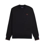 Fred Perry Svart Sweatshirt Klassisk Stil Black, Herr