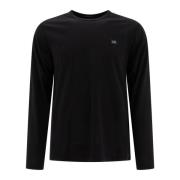 C.P. Company Svart Långärmad Bomull Jersey T-shirt Black, Herr