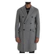 Dolce & Gabbana Grå Kaschmir Trenchcoat Jacka Gray, Herr