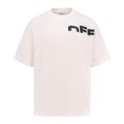 Off White Logo Print Bomull Crew-neck T-shirt White, Herr