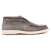 Santoni Grå Mocka Slip-On Ankelboots Gray, Herr