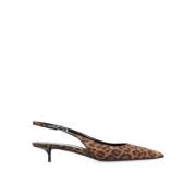 Saint Laurent Brun Slingback Pumps Elegant Stil Brown, Dam