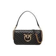 Pinko Mini Sheep Nappa Chevron Baguette Black, Dam