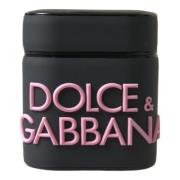 Dolce & Gabbana Stiligt Bicolor Läder Airpods Fodral Black, Dam