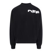 Off White Logo Print Bomullsweatshirt Black, Herr