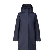 Scandinavian Edition Vattentät Parka med Avtagbar Huva Blue, Dam