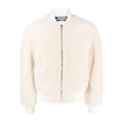 Jacquemus Shearling Bomber Jacket White, Herr