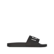 Dsquared2 Svarta Logo Print Sandaler Black, Herr