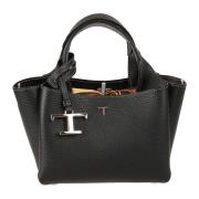 Tod's Svart läderväska med Micro TRC Black, Dam