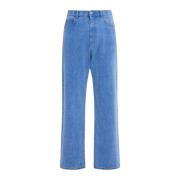 Marni Bleached Coated Denim Jeans Cobalt Blue, Herr