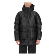 Rains Lång Puffer Cargo Jacka Black, Herr