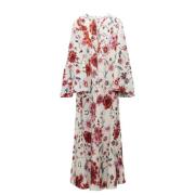 Dorothee Schumacher Blommig Ease Linne Midi Klänning Multicolor, Dam