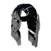 Blugirl Elegant Sidenscarf med Logotyptryck Black, Dam