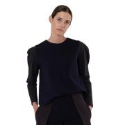 Chie Mihara Marin Crepe Blus med Tech Ärmar Black, Dam