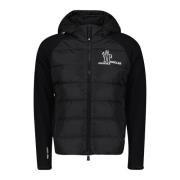 Moncler Quiltad nylon och stickad jacka Black, Herr