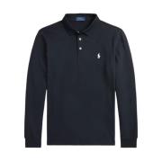 Ralph Lauren Anpassad Slim FIT Stretch Mesh Polotröja Svart Black, Her...