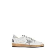 Golden Goose Stjärn Läder Sneakers med Glittrig Spoiler White, Dam