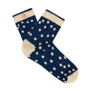 Cabaia Polka Dot Strumpor - Sömlös Design Blue, Dam