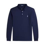 Ralph Lauren Custom Slim Fit Stretch Mesh Pikétröja Blue, Herr