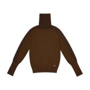 Bally Gyllene Logo Pullover Tröja Brown, Dam