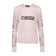 Dsquared2 Logotyp T-shirt i olika färger Pink, Dam