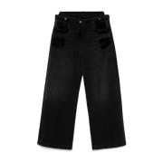 The Attico Svarta Denim Jeans Byxor Gray, Dam