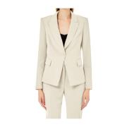 Liu Jo Enkelknäppt Blazer Jacka Beige, Dam