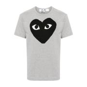 Comme des Garçons Hjärttryck T-shirts och Polos Grå Gray, Dam