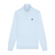 Lyle & Scott Merino Blend Quarter Zip Pullover Blue, Herr