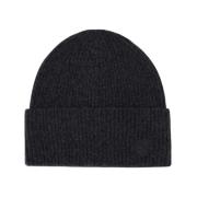 TotêMe Räfflad Ull Beanie i Grå Gray, Dam