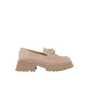 ALMA EN PENA Plattform loafer med juveldetalj Brown, Dam