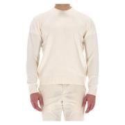 Herno Cashmere Crewneck Tröja med Mocka-lappor Beige, Herr