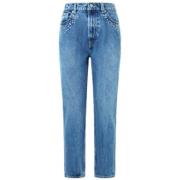 Pepe Jeans Slim Fit Hög Midja 5-Ficka Denim Blue, Dam