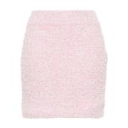 Balenciaga Rosa Tweed Bouclé Kjol Pink, Dam