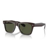 Oliver Peoples Brun Rektangulära Solglasögon G-15 Linser Brown, Herr