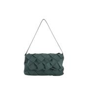 Malababa Handvävd Läder Clutch Väska Green, Dam