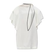 Stella McCartney Klänning med fickor White, Dam