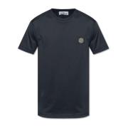 Stone Island Marinblå T-shirt med logotyp Blue, Herr