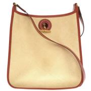 Hermès Vintage Pre-owned Canvas axelremsvskor Beige, Dam