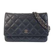 Chanel Vintage Pre-owned Laeder crossbodyvskor Black, Dam