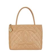 Chanel Vintage Pre-owned Laeder handvskor Beige, Dam