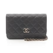 Chanel Vintage Pre-owned Laeder crossbodyvskor Black, Dam