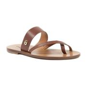 Dee Ocleppo Lyxig Läder Tårem Sandal Platt Klack Beige, Dam