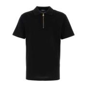 Versace Svart Piquet Polo Skjorta Black, Herr