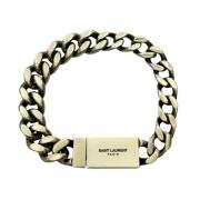 Saint Laurent Vintage Pre-owned Metall armband Gray, Dam